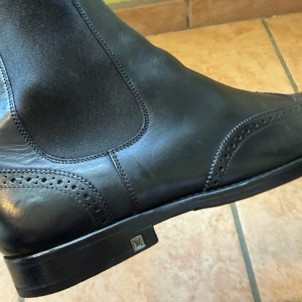 Louis Vuitton Black Men's Chelsea Brogue Boots vintage - Picture 5 of 8